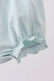 Light blue character embroidery ruffle bubble