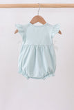 Light blue character embroidery ruffle bubble