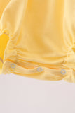 Mustard character embroidery ruffle bubble