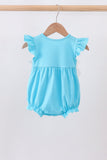 Blue character embroidery ruffle bubble