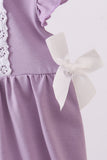 Purple character embroidery ruffle bubble