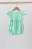 Green character embroidery ruffle bubble