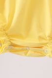 Royal blue&mustard character ruffle bubble