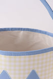 Yellow Pumpkin Applique Gingham Basket