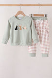 Sage hunting embroidery Pants set