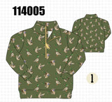 Green mallard zip pullover