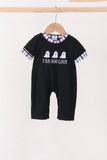 Black Ghost Embroidery Romper