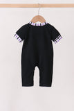 Black Ghost Embroidery Romper