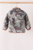 Neutral camouflage fleece jacket