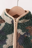 Forest camouflage fleece jacket