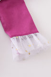 Purple halloween ghost pumpkin applique girl bubble