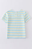 Easter stripe french knot bunny boy top