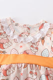 Easter bunny egg print ruffle girl bubble