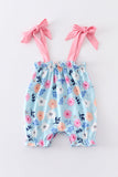 Blue floral print strap girl bubble