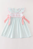 Pumpkin embroidery stripe dress