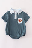 Blue football embroidery boy bubble