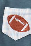 Blue football embroidery boy bubble