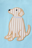 Blue puppy applique boy romper
