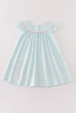 Blue pumpkin applique plaid dress