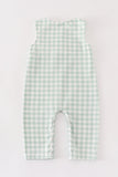 Green gingham pumpkin embroidery boy jonjon