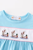 Blue duck embroidery girl set