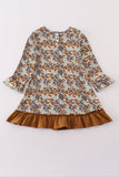 Halloween camouflage applique ruffle dress