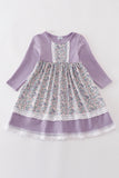 Purple floral print dress