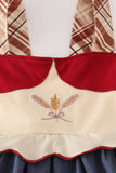 Wheat embridery ruffle pants set