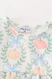 Blue pumpkin print girl bubble