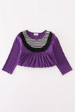 Purple halloween witch applique dress