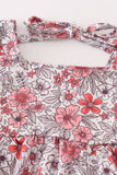Pink floral print dress