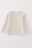 Gray stripe monster truck embroidery boy top