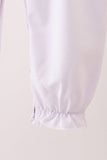 White wreath smocked romper