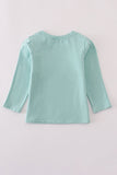 Green farm embroidery top