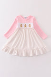Pink gingerbread embroidery dress