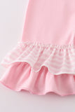 Pink gingerbread embroidery girl romper