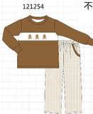 Brown gingerbread embroidery boy set