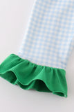 Green christmas tree applique girl pants set