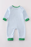 Green christmas tree embroidery boy romper