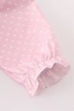 Pink dot smocked western embroidery girl bubble