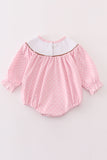 Pink dot smocked western embroidery girl bubble