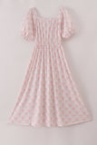 Pink floral print mom dress