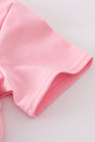 Pink bow sequin mom&me top