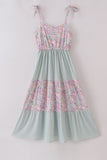 Garden gingham mom&me tiered dress