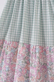 Garden gingham mom&me tiered dress