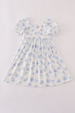 Blue seashell bow mom&me dress