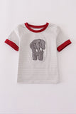 Alabama polka dot elephant french knot stripe top