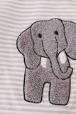 Alabama polka dot elephant french knot stripe top