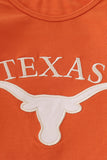 Rust Texas embroidery bow skorts set