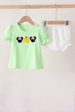 Light green character french knot bloomer set